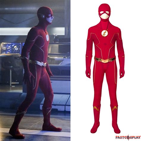 Unisex Specialty The Flash Season 6 Barry Allen Battle Suit Cosplay