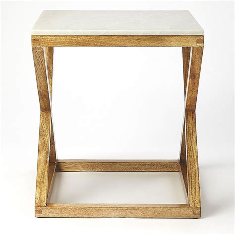 Braylon Marble And Wood End Table Bed Bath And Beyond Marble Top