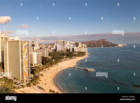 Aerial View Of Waikiki Beach Honolulu Hawaii Usa Stock Photo Alamy