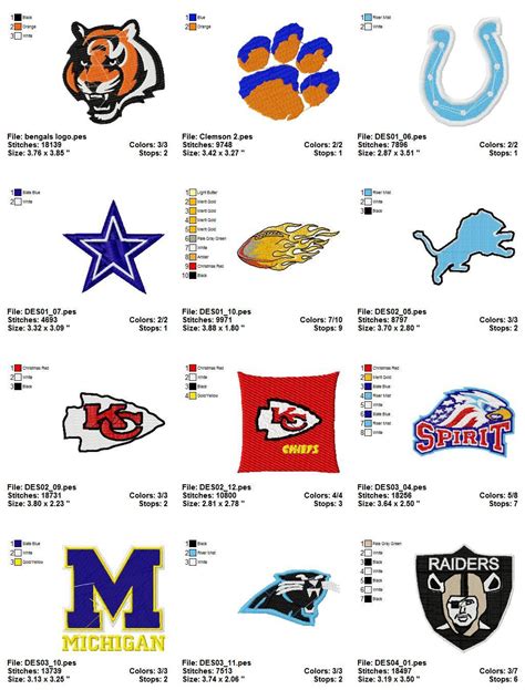 Nfl Logo 1 19 Embroidery Designs Instant Download