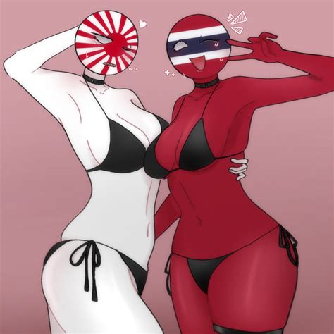 Rule 34 2girls Bikini Countryhumans Countryhumans Girl Female Female Only Japanese Empire