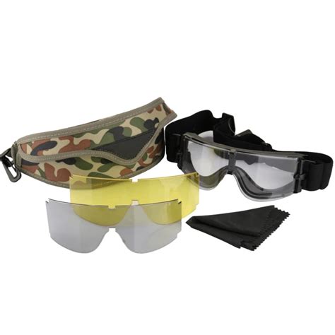 3 Lens Usmc Hiking Glasses X800 Uv 400 Goggle Safety Hiking Sports Glasses Yellow Black Clear In