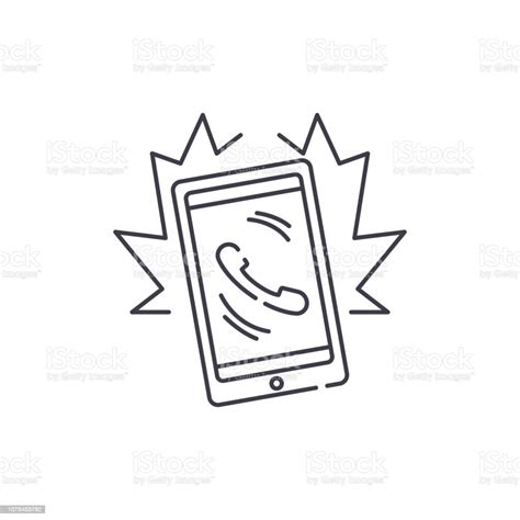 Phone Call Line Icon Concept Phone Call Vector Linear Illustration