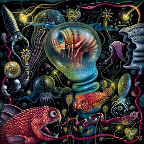 Creatures Of A Luminescent Ocean Psychedelic Art Painting