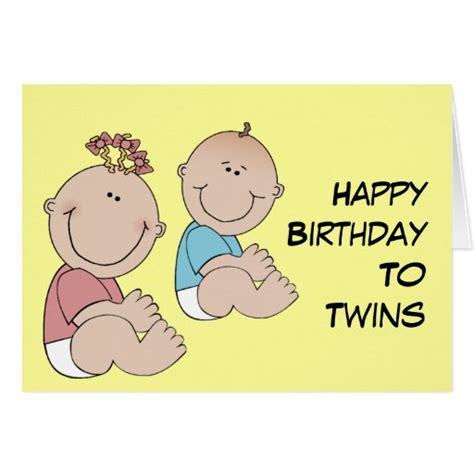 Happy Birthday To Twins Greeting Cards Zazzle