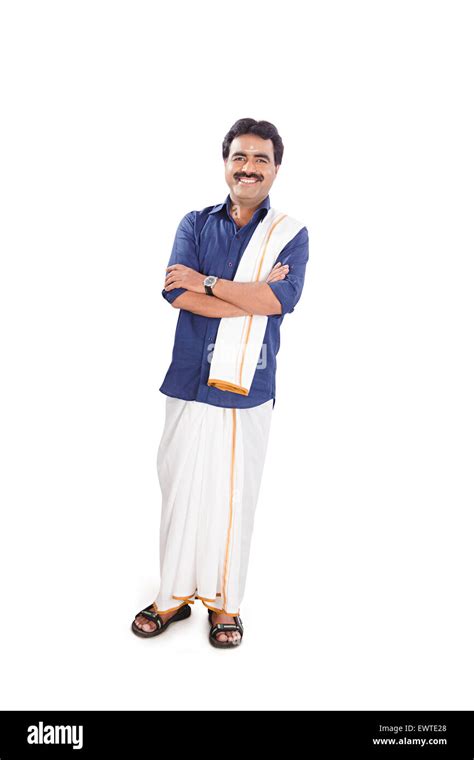 South Indian Man Standing Pose Stock Photo Alamy