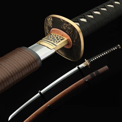 Japanese Tachi Odachi Sword Damascus Steel With Brown Scabbard Truekatana