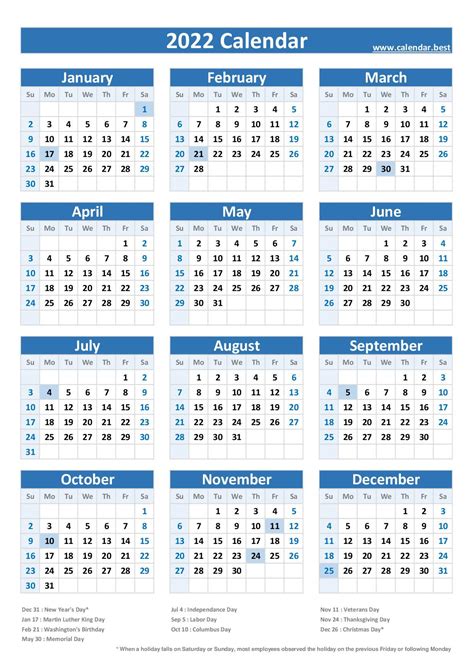 2023 Holiday Calendar Federal