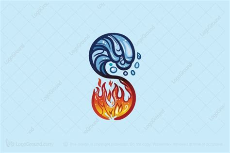 Letter S Water And Fire Logo