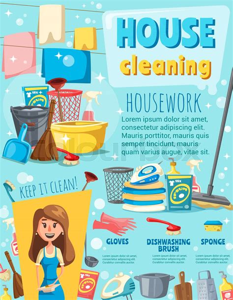 House Cleaning Banner For Clean Service Design Stock Vector Colourbox