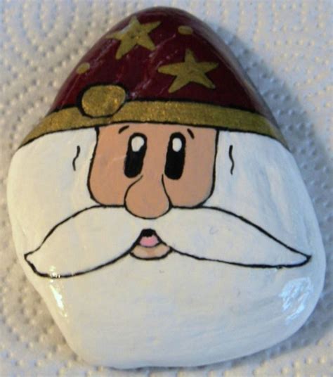 This Is My First Of A Santa Painted Rock Series My Santas Dont