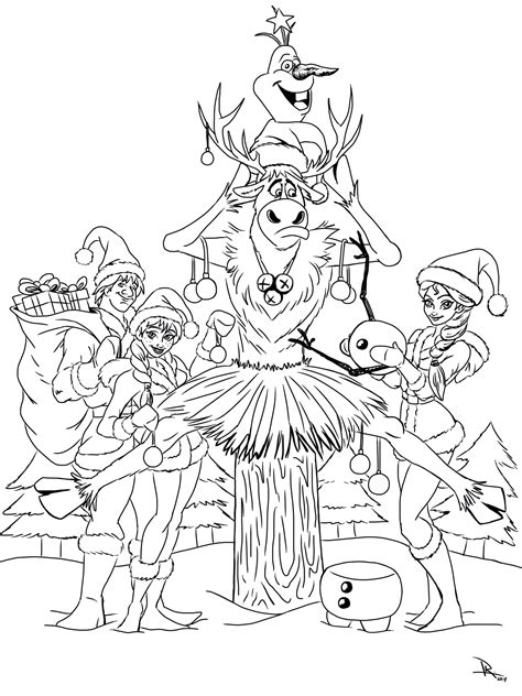 We've collected over 200 free printable disney coloring pages for the and what's best about these free disney colouring pages is they're from the most recent animated disney movies. Frozen Christmas Coloring Page - Kristen Hewitt