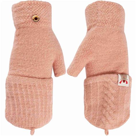 2 In 1 Gloves Winter Warm Womens Ladies Fingerless Half Capped Combo