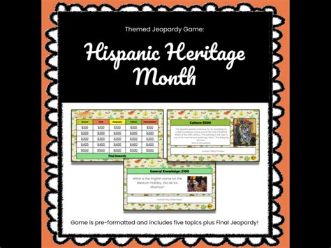 Customizable Hispanic Heritage Month Jeopardy Style Game Teaching