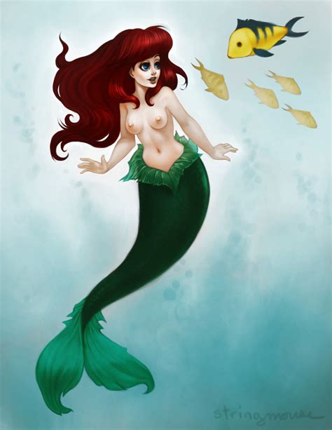 rule 34 ariel disney female flounder mermaid nipples signature