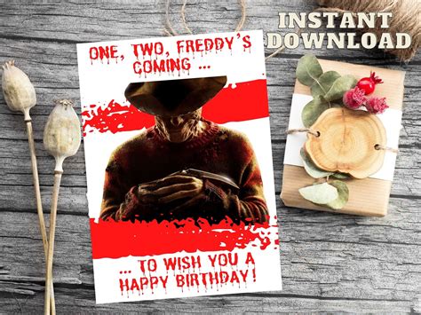 Freddy Krueger Birthday Printable Card Nightmare On Elm Street Funny