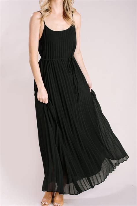 Dakota Black Pleated Maxi Dress Black Pleated Dress Maxi Dress