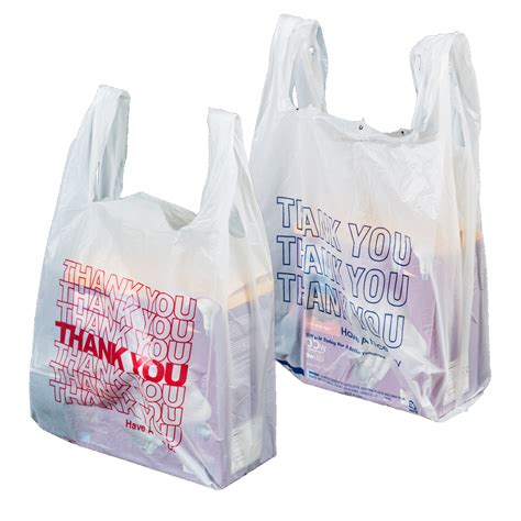 If you live in the us you have probably had one of these plastic bags in your hands, in one way or another. Thank You T Shirt Bags pk. of 1000 White 10x5x18 14 Microns