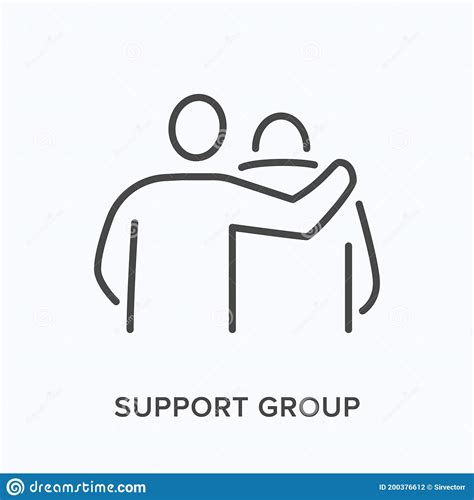 Support Group Flat Line Icon Vector Outline Illustration Of Therapy