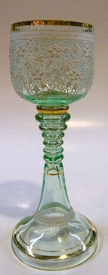Enamelled Victorian Glass Goblet British Victorian Glass