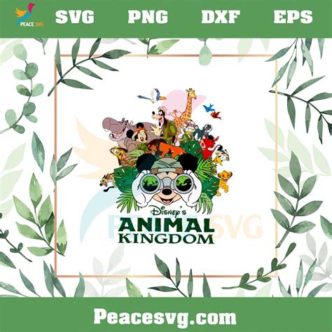 Disney Animal Kingdom Svg Mickey And Friends Safari Mode Svg Peacesvg