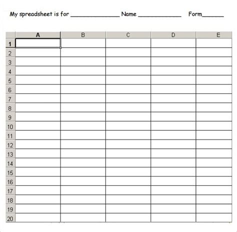 Excel Worksheet Template