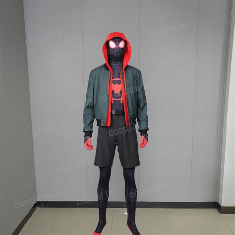 Spiderman Into The Spider Verse Miles Morales Cosplay Costume Etsy