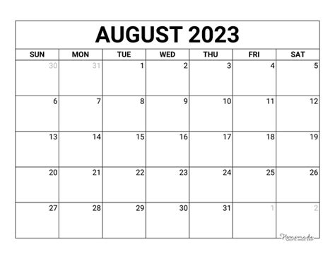 August 2023 And 2024 Calendar Free Printable With Holidays