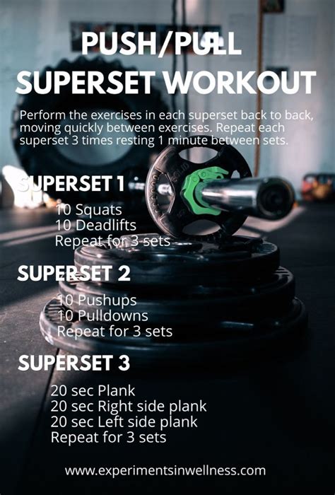 Pushpull Superset Workout Push Pull Workout Weight Training