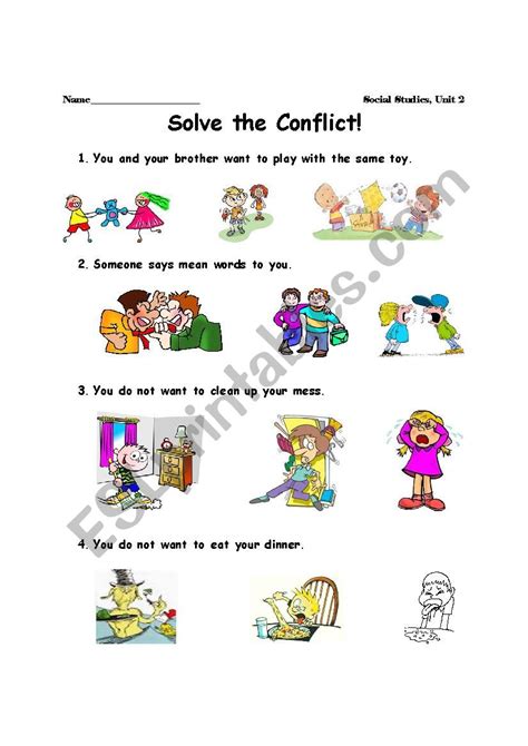 Free Printable Conflict Resolution Worksheets