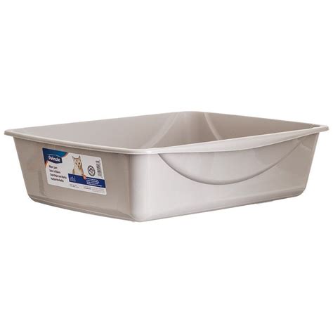 It has a lid which straps and unstraps, but the pan itself retains the same. Petmate Petmate Litter Pan - Gray Litter Pans & Covers