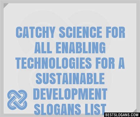 100 Catchy Science For All Enabling Technologies For A Sustainable