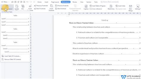 Creating Tables Of Contents In Word Awaylikos
