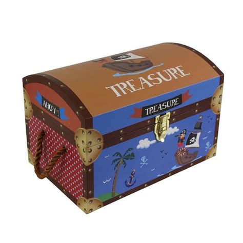 Kids Childrens Pirate Treasure Chests Cardboard Toy Storage Box Trunk