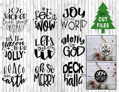 Christmas sayings svg cut files round ornament svg wood  Etsy