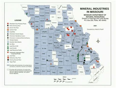 Mineral Resources In Missouri Map Pub2872 Missouri Department Of