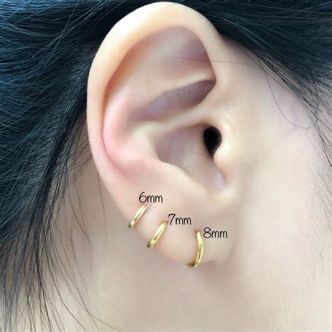 Tiny Thin Huggie Hoop Pair Earrings 14k Gold Dipped Etsy