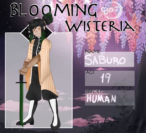 Blooming Wisteria Saburo Mokusei Demon Slayer By Rekt1r On Deviantart
