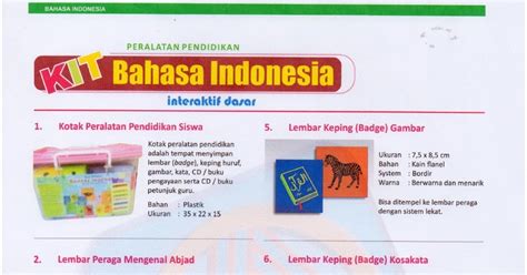 Alat Peraga Bahasa Indonesia Interaktif Dasar Sd ~ Kit Bahasa Sd