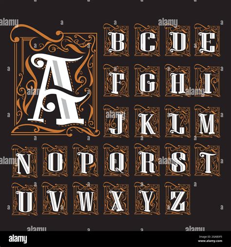 Logotipo De Tipografía De La A A La Z Art Nouveau Imagen Vector De