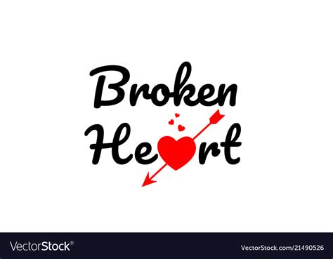 Broken Heart Word Text Typography Design Logo Icon