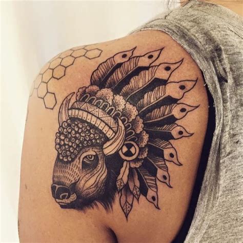 Buffalo Tattoo Shoulder Tattoos For Women Cool Shoulder Tattoos