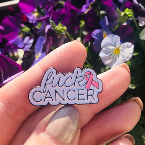 Fuck Cancer Enamel Pin Maple And Rose