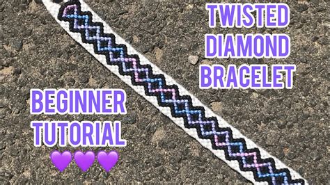 Twisted Diamond Friendship Bracelet Beginner Tutorial