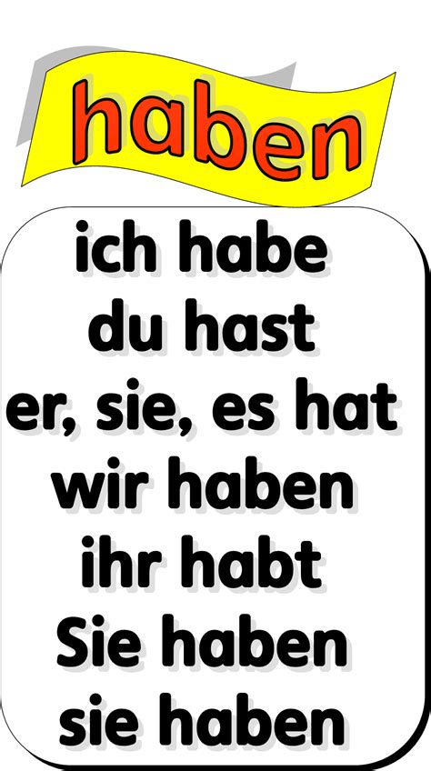 Haben Verb Conjugation Aprender Alemán Aprendizaje Idioma Alemán