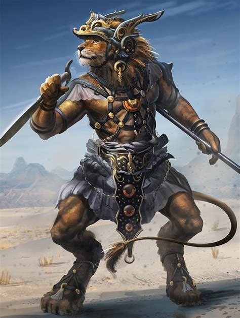 Lion Warrior Fantasy Art Warrior Fantasy Creatures Fantasy Characters