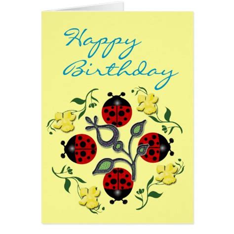 Ladybug Birthday Greeting Card Zazzle