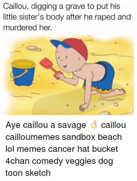 Caillou Digging A Grave To Put His Little Sisters Body