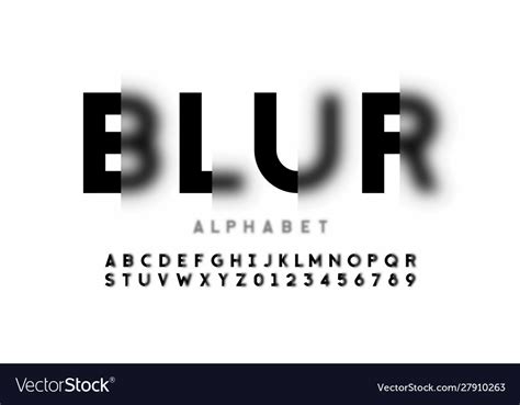 Blurry Style Font Design Alphabet Letters Vector Image