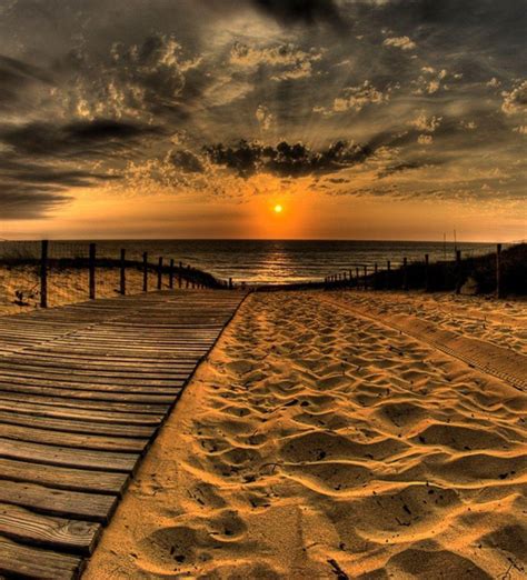 680x750 Sand And Pathway To Sea Under Cloudy Sunset 680x750 Resolution